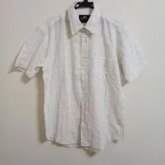 BRITISH KHAKI NEW YORK/ 半袖 チェック シャツ 白 L