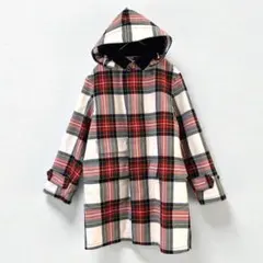 【希少】ビューティアンドユース フード脱着可 タータンチェックボンディングコート