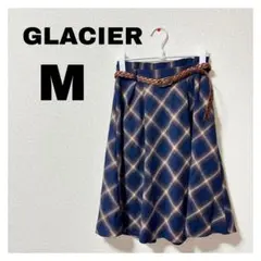 【美品】GLACIER チェック柄フレアスカート M