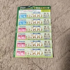 YAMADA 年間商品割引券 ¥500×6枚