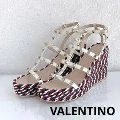 VALENTINO ヴァレンティノ　ウェッジ　ロックスタッズ　サンダル　極美品のサムネイル