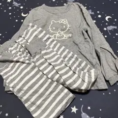 GU Hello Kitty パジャマ セットアップ グレー　130