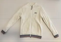 キャロウェイ☆ホワイト ケーブル編み フルジップ　ジャケット