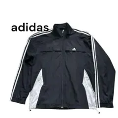 adidas ジャージ上　白黒ストライプ　ユニセックス　サイズO