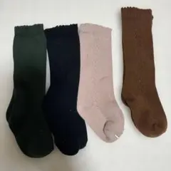 9から13センチ　ベビー靴下 4足セット リブ編み　透かし編み