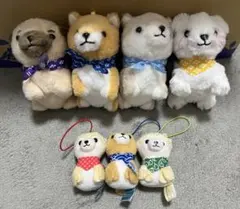 豆しば三兄弟 ぬいぐるみ マスコット 計7点