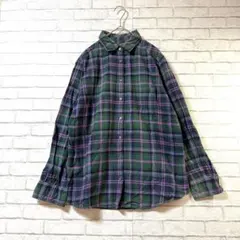 【ユニクロ/UNIQLO】チェック柄長袖ネルシャツXL 羽織り レイヤード 綿