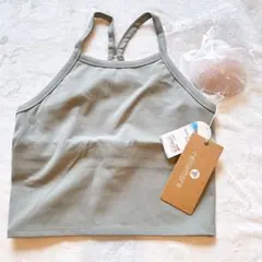 ⭐️タンクトップ ブラトップ スポーツブラ レディース パッド付き グリーン