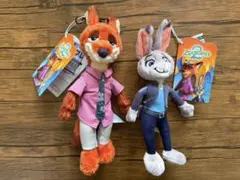 【新品未使用】ズートピア ぬいぐるみキーホルダー ニック　ジュディ　2点セット
