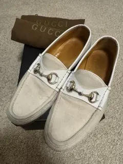 GUCCI グッチホースビットローファーOff-White size36 - メルカリ