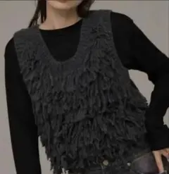 アーバンリサーチサニーレーベル　ループフリンジニットベスト　美品