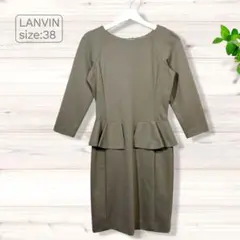 LANVIN en Bleu ランバン　ペプラム ワンピース 38 オリーブのサムネイル