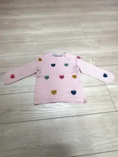 H&M ハート模様 ピンク ニットセーター