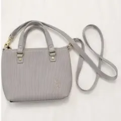 US POLO ASSN プリーツショルダーバッグ 2way グレー　美品のサムネイル