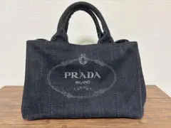 PRADA カナパ　デニム　トートバッグ　黒