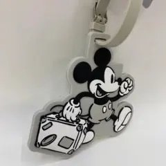 未使用ディズニーミッキーラゲッジタグ 白黒デザイン