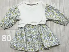 petit main フラワープリントトップス 80