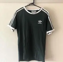 adidas　トレフォイル刺繍　リンガーネック 半袖　Tシャツ 古着