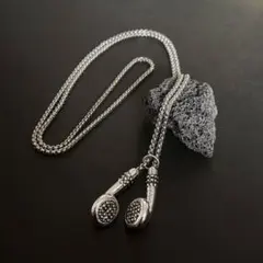 y2k ネックレス 有線イヤホン silver
