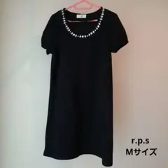 ラインストーン　黒ワンピース　Mサイズ　r.p.s