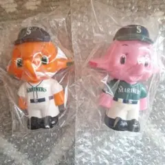 未使用]箱入り MLB 2002 サトちゃん サトコちゃん ストラップセット