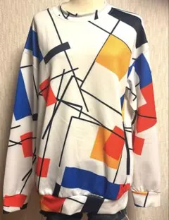 プリント柄 カットソー 大きめ