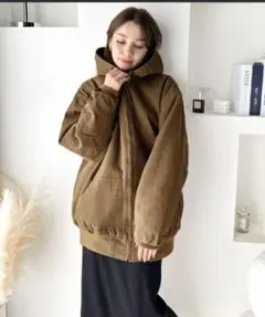 JaVa　ジャバ　キルティングコットンフード付き オーバーサイズ ブルゾン