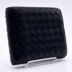 BOTTEGA VENETA イントレチャート 二つ折り財布 ブラック