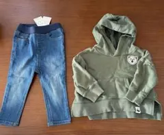 petitmain ♡ズボン新品♡フード付きトレーナー 80センチ2点