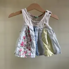 RAG MART ベビーチュニック パッチワーク風 花柄 ストライプのサムネイル