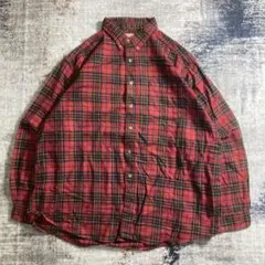 00s エルエルビーン コットン チェックシャツ レッド オールド ビンテージ