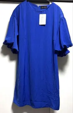 ワンピース　M 半袖　パフスリーブ　膝丈　結婚式　二次会