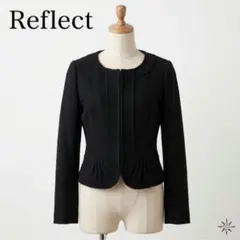 Reflect リフレクト ノーカラージャケット ブラック 9号Mウール 日本製