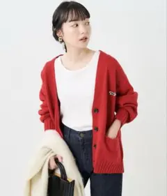 FREAK'S STORE別注THEFOX赤ニットカーディガン