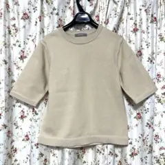 HÉLIOPÔLE ベージュ 半袖ニット　美品のサムネイル