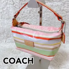 COACH Multi Stripe Accessory Pouch Pink