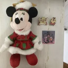 TDL エレクトリカルパレード ミニークリスマスぬいば ピンバッジ シール