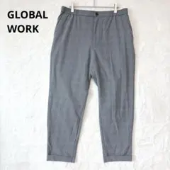 グローバルワーク／カジュアルパンツ ズボン L チェック ウエストゴム グレー