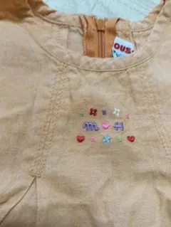 ミキハウス 花柄刺繍 ノースリーブワンピース 90cmのサムネイル