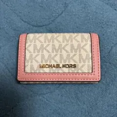 MICHAEL KORS モノグラムキーケース ベージュ/ピンク