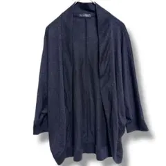 ビブレ VIVERE ボタンレスドルマンカーディガン M ブラック ラメ入り