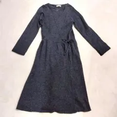 未使用品 サマンサモスモス ロングワンピース カシュクール グレー Fサイズ