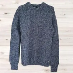 B2562 UNIQLO ニット セーター 長袖(M) 綿 ノーカラー
