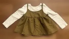 キッズ 100cm 長袖カットソー チュニック付き