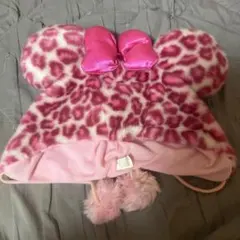 ミニーちゃん ピンク ヒョウ柄 ファンキャップ 旧タイプ