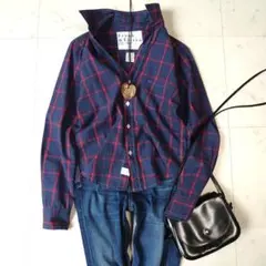Frank＆Eileen BARRY アメリカ製 チェック スキッパー シャツ