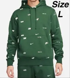“希少 レア” ナイキ 総柄 セットアップ グリーン L 裏起毛