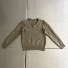 カシミヤ100% ユニクロ ベージュ Vネック セーター 長袖