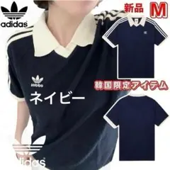 夏セール！アディダス　M ワッフルポロ　ネイビー　新品　ポロシャツ　アディダスのサムネイル