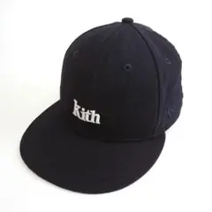 KITH×ニューエラ✨ベースボールキャップ ネイビー 7 1/4 ロゴ ウール